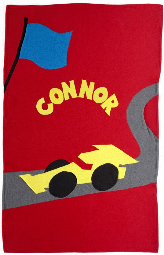 Personalized Racecar Kids Blanket