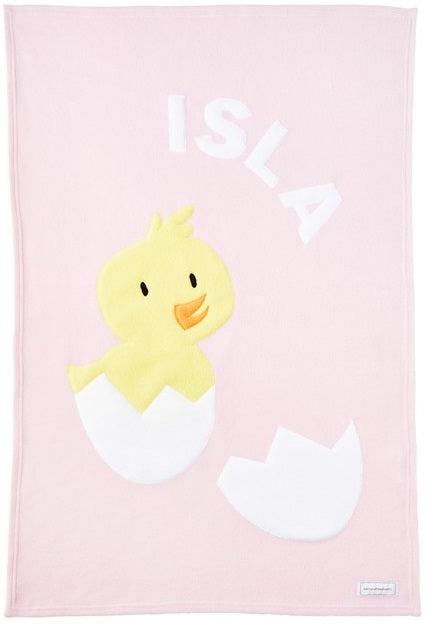 Personalized Duck Baby Blanket - Pink