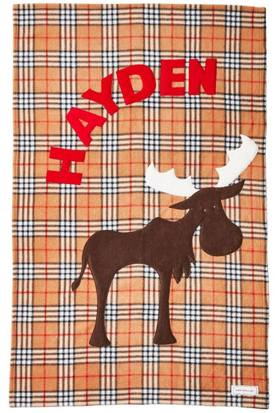 Personalized Moose Baby Blanket