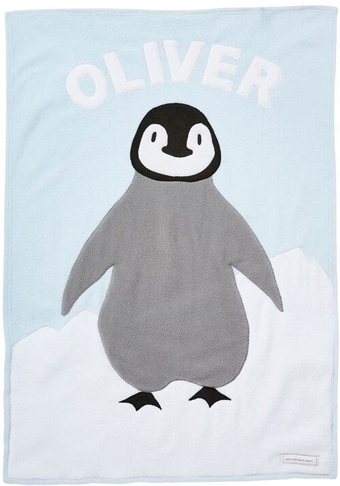 Personalized Penguin Baby Blanket