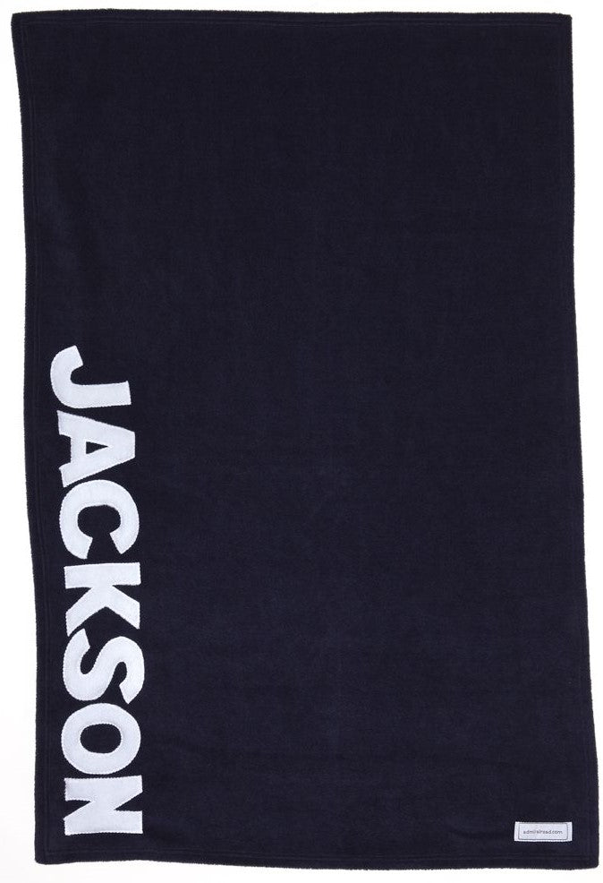 Personalized Straight Up Baby Blanket - Navy