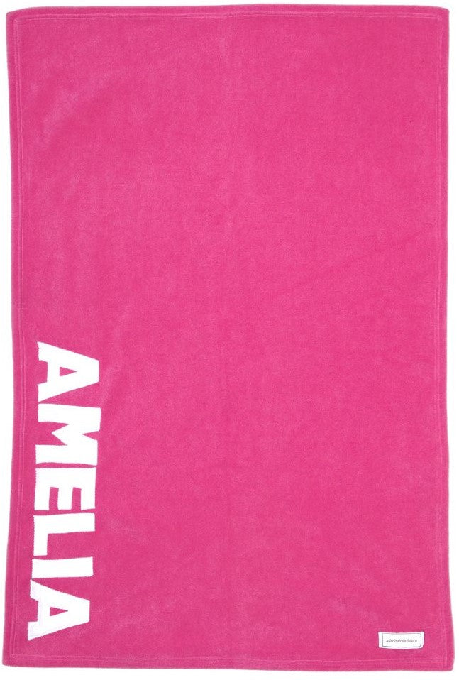 Personalized Straight Up Baby Blanket - Pink